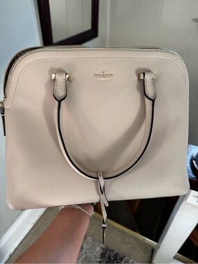 kate spade Cream Dome Satchel with Gold Hardware